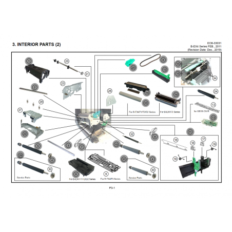 Vue éclatée pièces détachées Imprimante B-EX4 T1 Intérieur 2/3