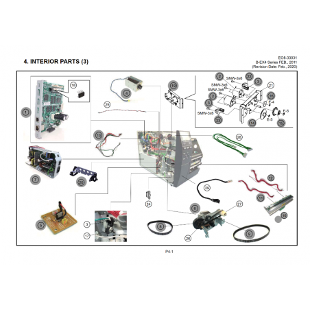 Vue éclatée pièces détachées Imprimante B-EX4 T1 Intérieur 3/3