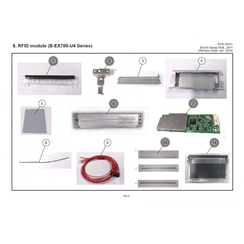 Vue éclatée pièces détachées module RFID B-EX700-U4 Toshiba Vue éclatée pièces détachées module RFID B-EX700-U4 Toshiba
