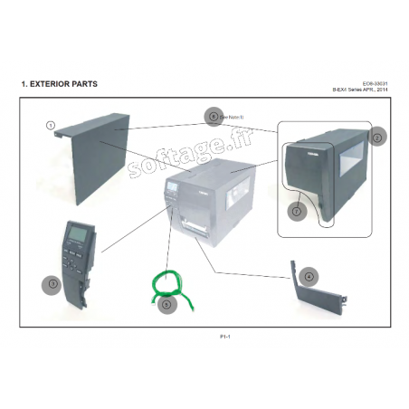 Vue éclatée pièces détachées Imprimante B-EX4 T2 Extérieur 1/1
