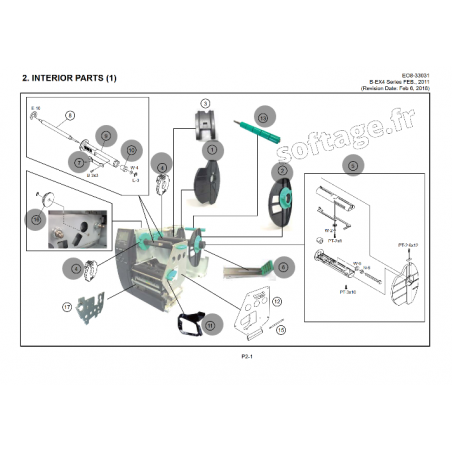 Vue éclatée pièces détachées Imprimante B-EX4 D2 Intérieur 1/3