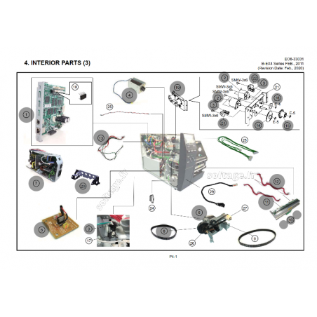 Vue éclatée pièces détachées Imprimante B-EX4 D2 Intérieur 3/3