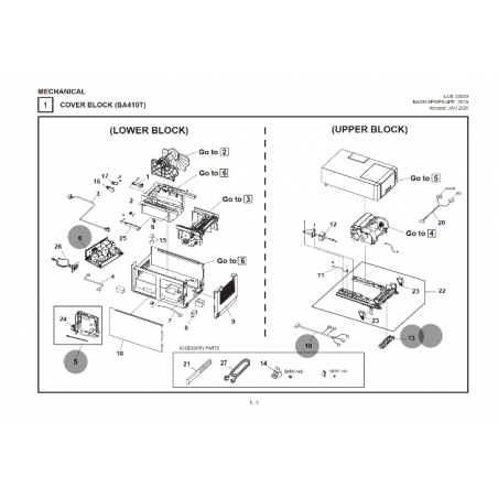 VUE ÉCLATÉE PIÈCES DÉTACHÉES IMPRIMANTE BA410T COVER BLOCK