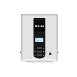 Vue de dessus de l'imprimante transfert thermique Toshiba BV410T avec écran, voyants et touches de commande