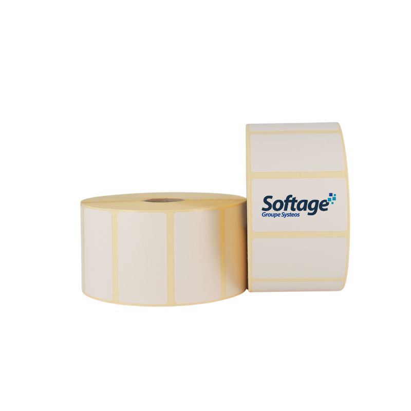 Etiquetttes transfert thermique 57x32mm mandrin 76mm