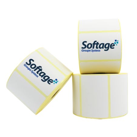 Rouleau de 1370 étiquetttes 76x51mm thermique mandrin 25mm Ø127