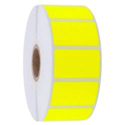 Etiquettes adhésives thermique 76x51mm jaune mandrin 76mm Ø 150mm rouleau de 2000 étiquettes