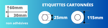 Etiquettes cartonnées pour porte-étiquette magasin découpables