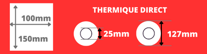Etiquette de transport thermique 100x150mm zebra
