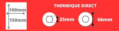 Rouleau d'étiquettes direct thermique 100 - 150mm diamètre 200mm