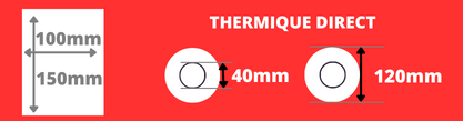 100x150 Thermoetikett für den Versand mit 40-mm-Kern