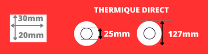 30x20mm Thermoetikett auf Rolle