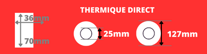 Direktes Thermoetikett 36x70mm 25mm Dorn Zebra