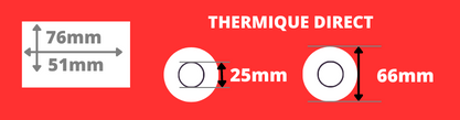 Rouleau 4800 étiquettes adhésives blanches pour imprimante thermique  directe 25,4x76,2 mm