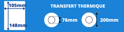 Weiße Etikettenrolle 105x148mm Thermotransfer mit 76mm Kern, Rollendurchmesser 200mm