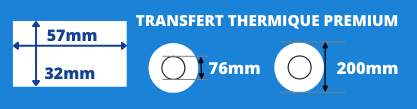 Rolle mit weißen Etiketten 57x32mm für Thermotransferdrucker 76mm Dorn